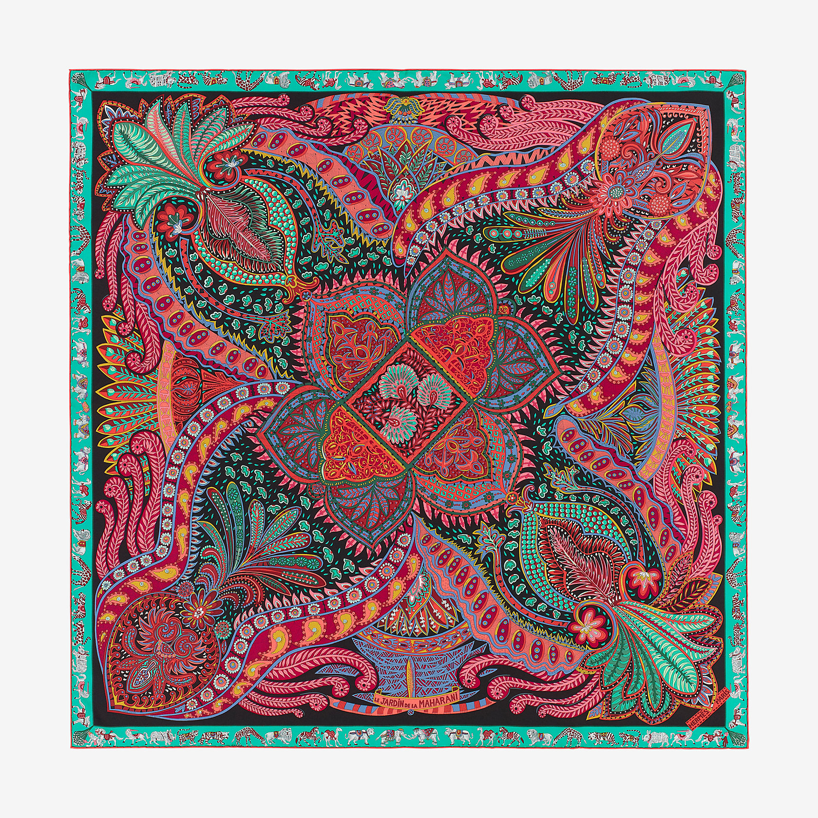 HERMES バンダナ Le Jardin de la Maharani bandana 55 直営包装